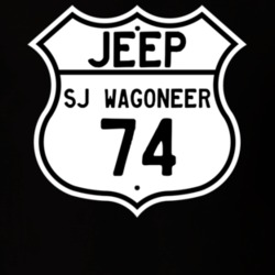 Highway Route Sign Jeep 1974 SJ Wagoneer T Shirt