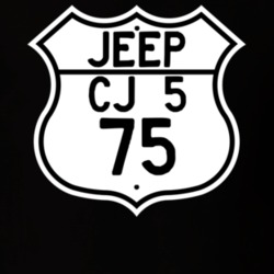 Highway Route Sign Jeep 1975 CJ 5 T Shirt