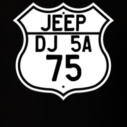 Highway Route Sign Jeep 1975 DJ 5A T Shirt