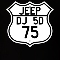 Highway Route Sign Jeep 1975 DJ 5D T Shirt