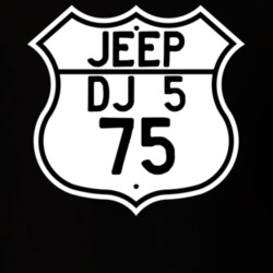 Highway Route Sign Jeep 1975 DJ 5 T Shirt