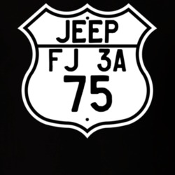 Highway Route Sign Jeep 1975 FJ 3A T Shirt