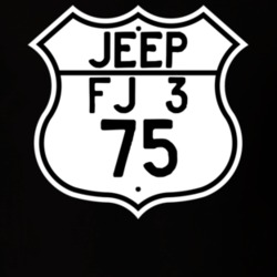 Highway Route Sign Jeep 1975 FJ 3 T Shirt