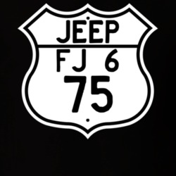 Highway Route Sign Jeep 1975 FJ 6 T Shirt