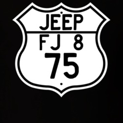 Highway Route Sign Jeep 1975 FJ 8 T Shirt