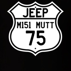 Highway Route Sign Jeep 1975 M151 MUTT T Shirt