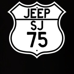 Highway Route Sign Jeep 1975 SJ T Shirt