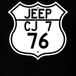 Highway Route Sign Jeep 1976 CJ 7 T Shirt