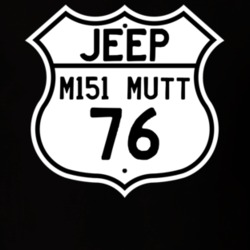 Highway Route Sign Jeep 1976 M151 MUTT T Shirt