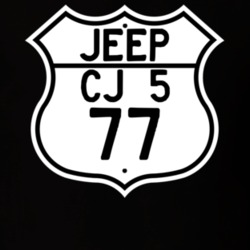 Highway Route Sign Jeep 1977 CJ 5 T Shirt