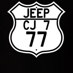 Highway Route Sign Jeep 1977 CJ 7 T Shirt