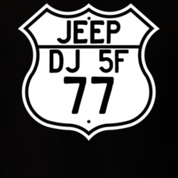 Highway Route Sign Jeep 1977 DJ 5F T Shirt