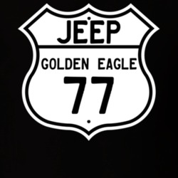 Highway Route Sign Jeep 1977 Golden Eagle T Shirt