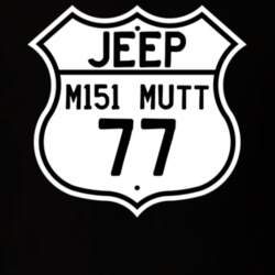 Highway Route Sign Jeep 1977 M151 MUTT T Shirt