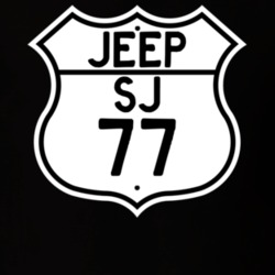 Highway Route Sign Jeep 1977 SJ T Shirt
