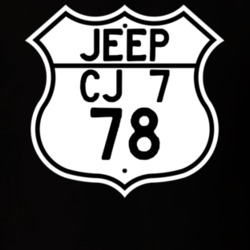 Highway Route Sign Jeep 1978 CJ 7 T Shirt