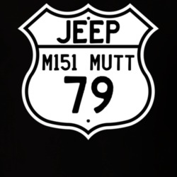 Highway Route Sign Jeep 1979 M151 MUTT T Shirt