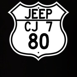 Highway Route Sign Jeep 1980 CJ 7 T Shirt