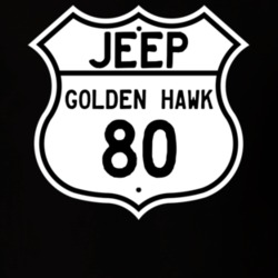 Highway Route Sign Jeep 1980 Golden Hawk T Shirt