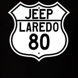 Highway Route Sign Jeep 1980 Laredo T Shirt