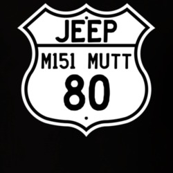 Highway Route Sign Jeep 1980 M151 MUTT T Shirt