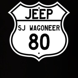 Highway Route Sign Jeep 1980 SJ Wagoneer T Shirt