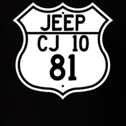 Highway Route Sign Jeep 1981 CJ 10 T Shirt