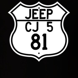 Highway Route Sign Jeep 1981 CJ 5 T Shirt
