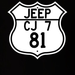 Highway Route Sign Jeep 1981 CJ 7 T Shirt
