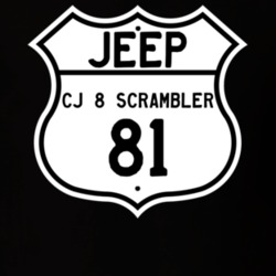 Highway Route Sign Jeep 1981 CJ 8 Scrambler T Shirt