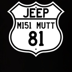 Highway Route Sign Jeep 1981 M151 MUTT T Shirt