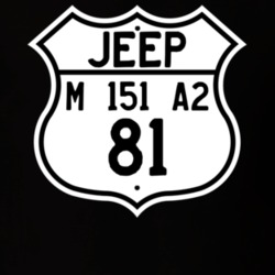 Highway Route Sign Jeep 1981 M 151 A2 T Shirt