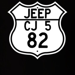 Highway Route Sign Jeep 1982 CJ 5 T Shirt