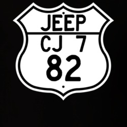 Highway Route Sign Jeep 1982 CJ 7 T Shirt