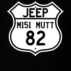 Highway Route Sign Jeep 1982 M151 MUTT T Shirt