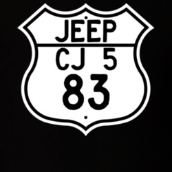 Highway Route Sign Jeep 1983 CJ 5 T Shirt