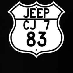 Highway Route Sign Jeep 1983 CJ 7 T Shirt