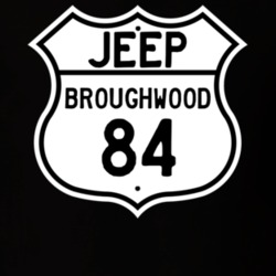 Highway Route Sign Jeep 1984 Broughwood T Shirt