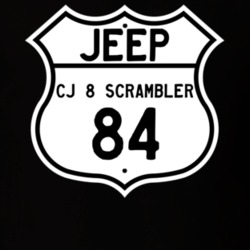 Highway Route Sign Jeep 1984 CJ 8 Scrambler T Shirt