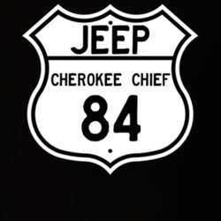 Highway Route Sign Jeep 1984 Cherokee Chief T Shirt