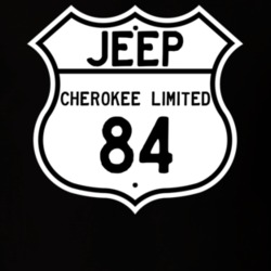 Highway Route Sign Jeep 1984 Cherokee Limited T Shirt