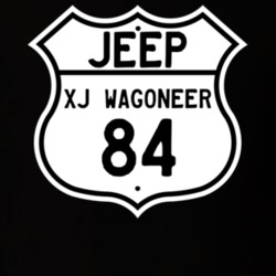 Highway Route Sign Jeep 1984 XJ Wagoneer T Shirt