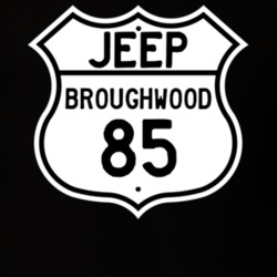 Highway Route Sign Jeep 1985 Broughwood T Shirt