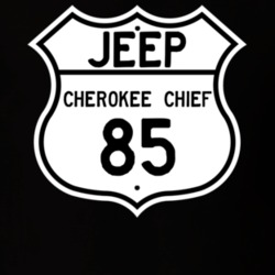 Highway Route Sign Jeep 1985 Cherokee Chief T Shirt