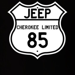 Highway Route Sign Jeep 1985 Cherokee Limited T Shirt