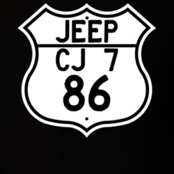 Highway Route Sign Jeep 1986 CJ 7 T Shirt