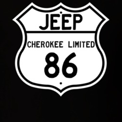 Highway Route Sign Jeep 1986 Cherokee Limited T Shirt
