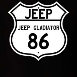 Highway Route Sign Jeep 1986 Jeep Gladiator T Shirt