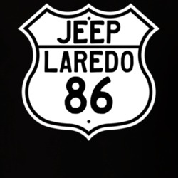 Highway Route Sign Jeep 1986 Laredo T Shirt