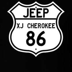 Highway Route Sign Jeep 1986 XJ Cherokee T Shirt